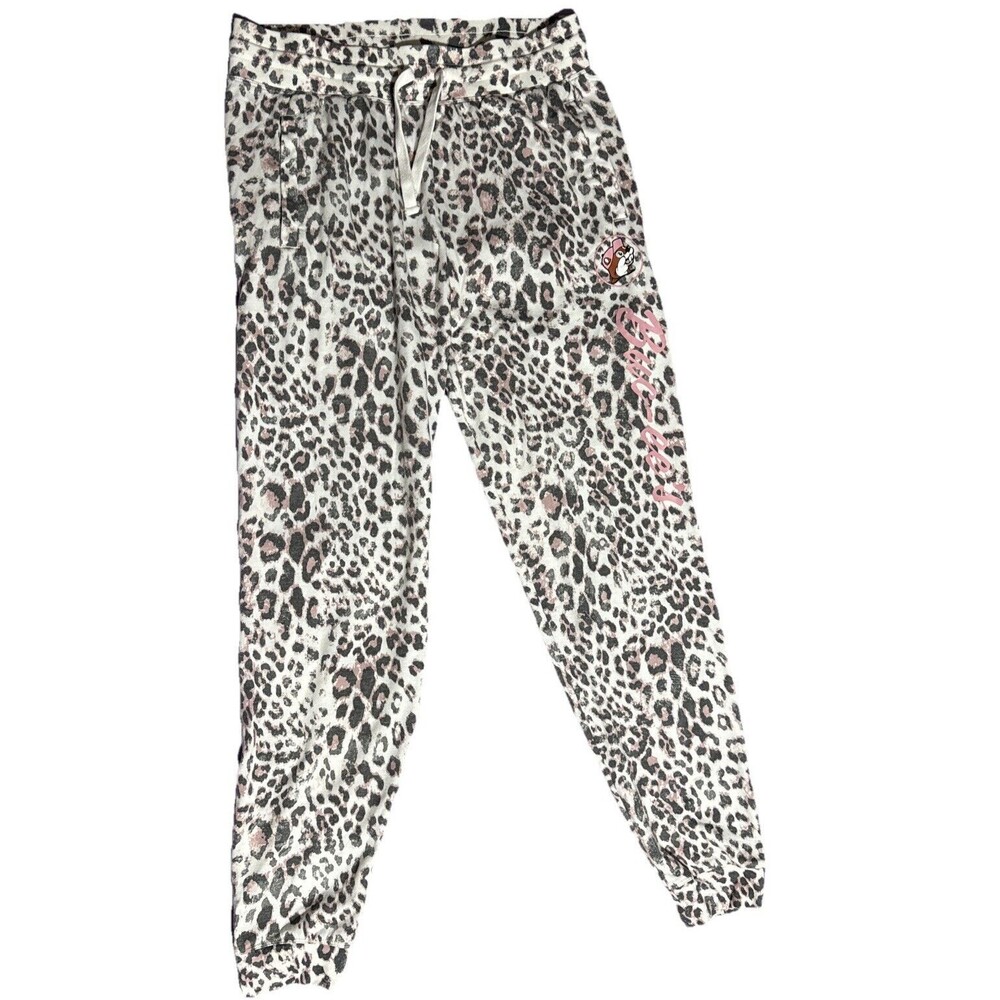 Buc-cee's Beaver Womens Large Leopard Print with Pink Accents Pajama Pants